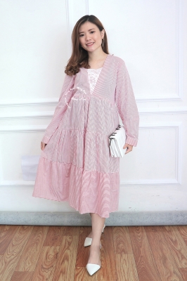 Baju Hamil Menyusui Ruby Dress - DRO 216 Pink